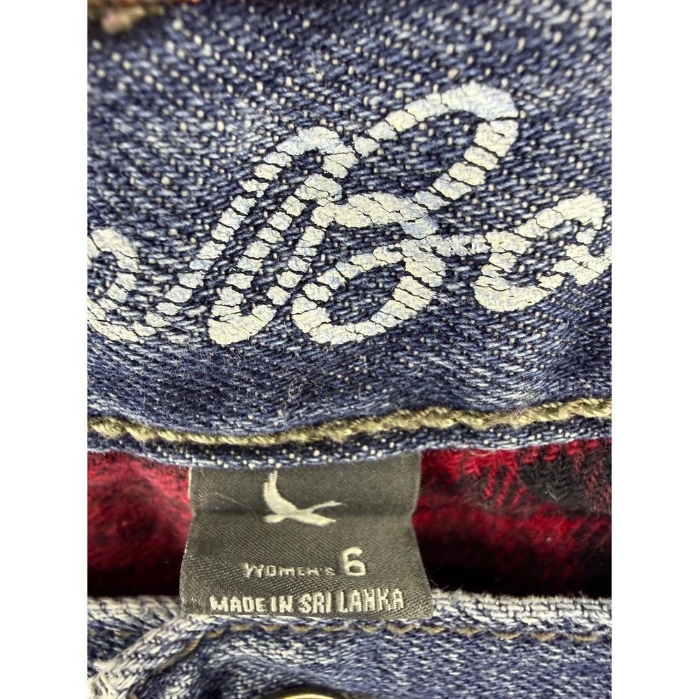 Eddie Bauer Flannel Lined Jeans Women 6 Blue Excellent Boyfriend Relaxed Leg - Picture 6 of 12